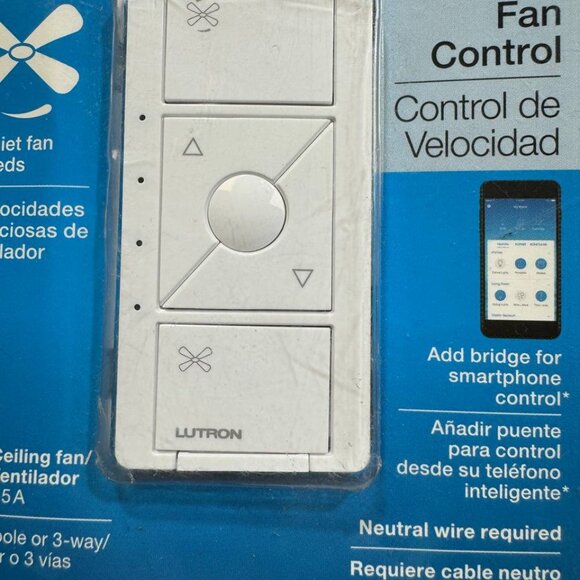 Lutron PD-FSQN-WH-R Wireless Smart Fan Speed Control - White - Picture 6 of 7
